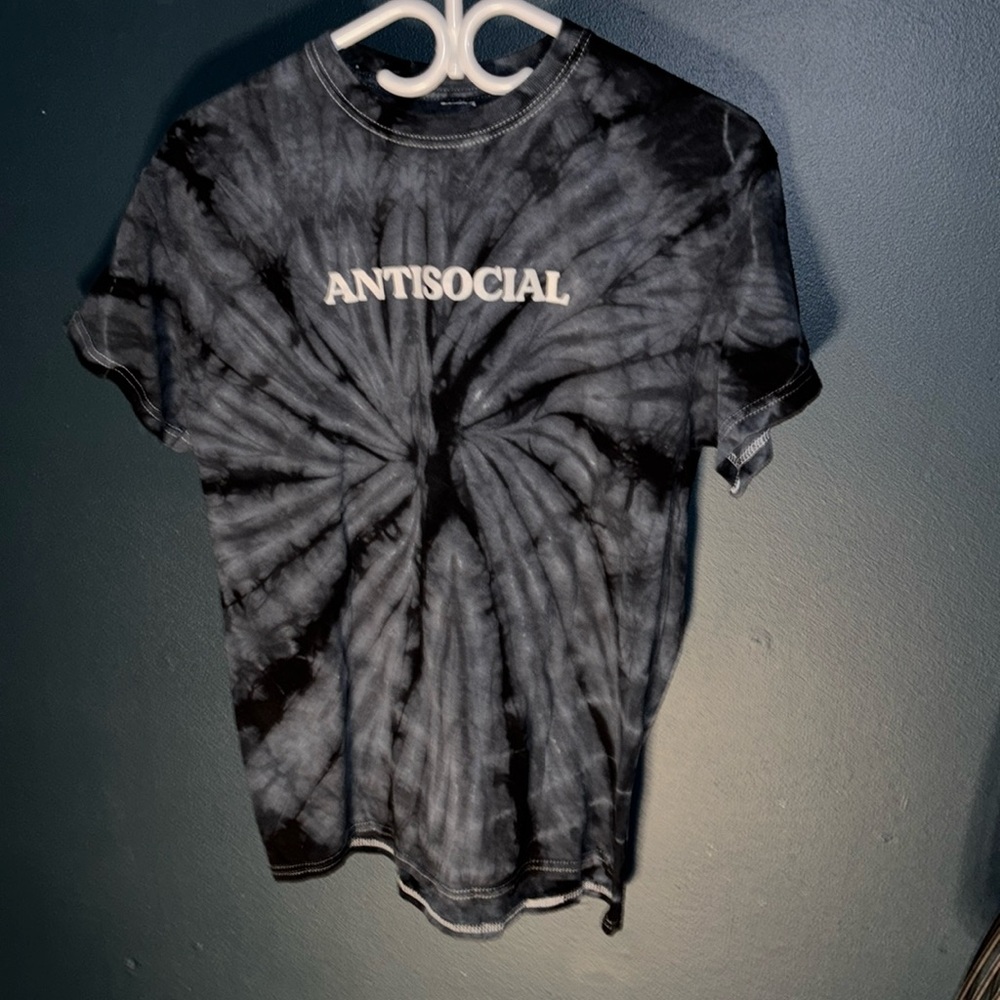 Spencer’s Antisocial Men’s Black Tie Dye T Shirt Size Medium